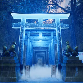 Anime fox shrine wallpaper