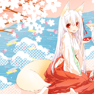 Anime fox shrine wallpaper