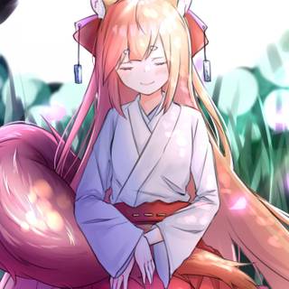 Anime fox shrine wallpaper