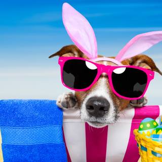 Happy Easter dog wallpaper