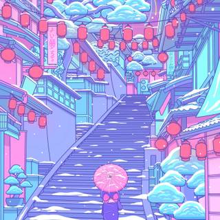 Winter blue pastel wallpaper