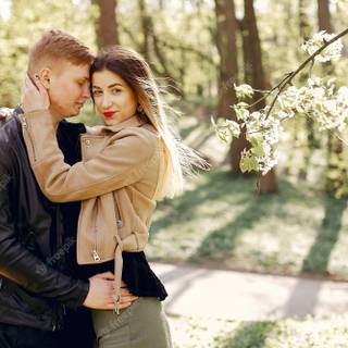 Spring couple wallpaper