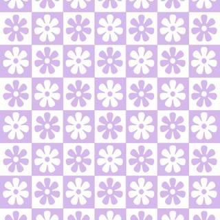 Checkered flower wallpaper