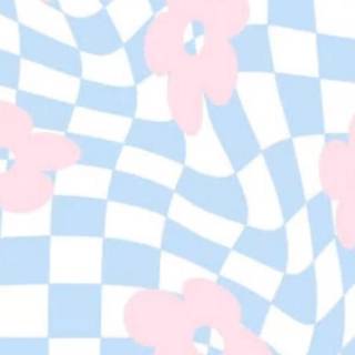 Checkered flower wallpaper