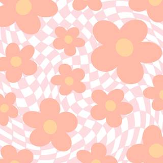 Checkered flower wallpaper