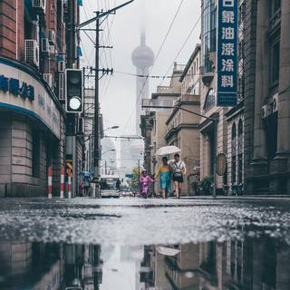 Chinese street wallpaper