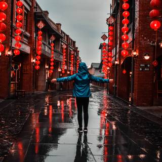 Chinese street wallpaper