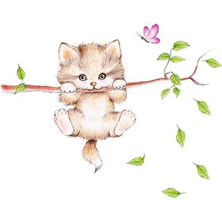 Spring cat art wallpaper