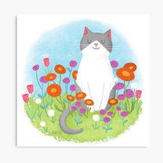 Spring cat art wallpaper