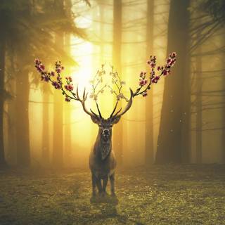 Fantasy spring forest wallpaper