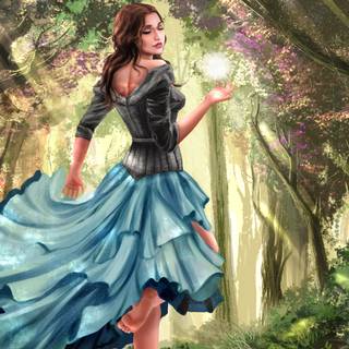 Fantasy spring forest wallpaper