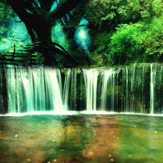 Fantasy spring forest wallpaper