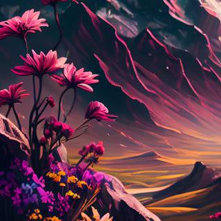 Spring mountain flower wallpaper