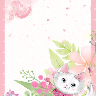 Spring cat art wallpaper