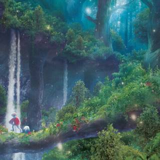 Fantasy spring forest wallpaper