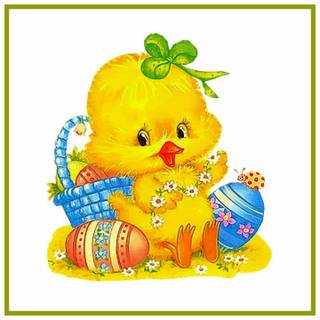 Baby chick and easter eggs wallpaper