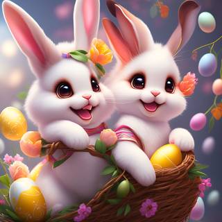 Easter cute cartoon wallpaper