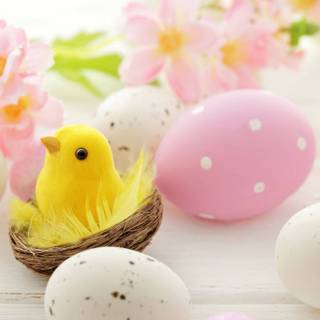 Cute Easter yellow wallpaper