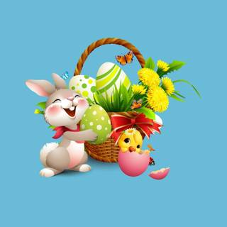 Easter cute cartoon wallpaper