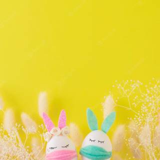 Cute Easter yellow wallpaper