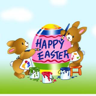 Cute cartoon Easter wallpaper