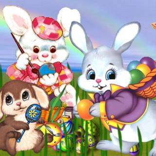 Cute cartoon Easter wallpaper