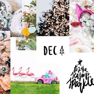 Colorful Christmas collage laptop wallpaper