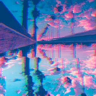 Glitching beach wallpaper