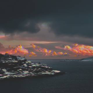 Glitching beach wallpaper