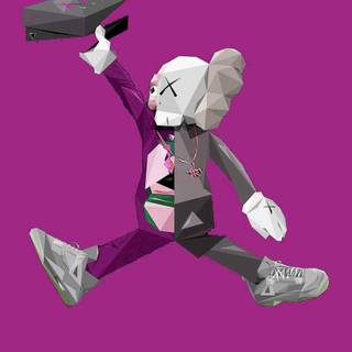 Kaws purple wallpaper