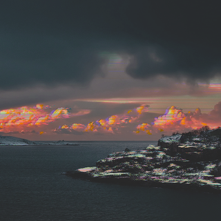 Glitching beach wallpaper