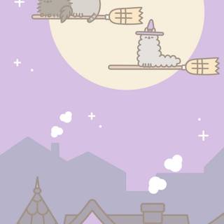 Pusheen house wallpaper