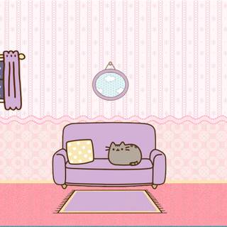Pusheen house wallpaper