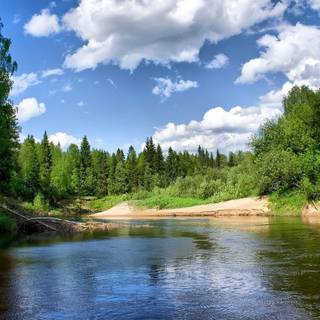 Lakeside view wallpaper