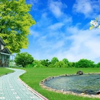 Lakeside view wallpaper