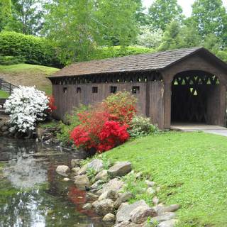 Spring covered bridges wallpaper