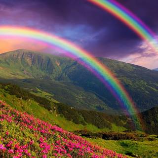 Spring rainbow sky wallpaper