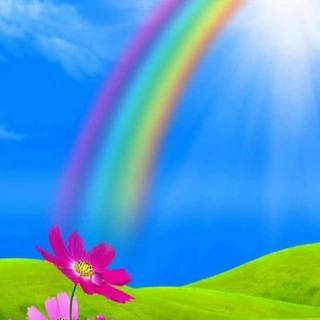 Spring rainbow sky wallpaper
