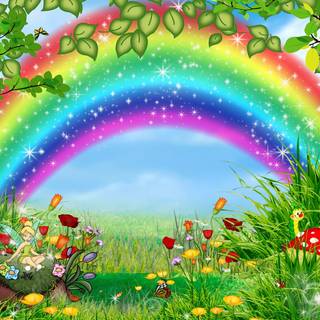 Spring rainbow sky wallpaper