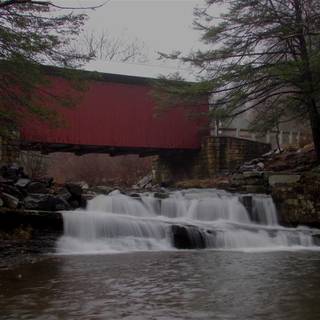 Spring covered bridges wallpaper