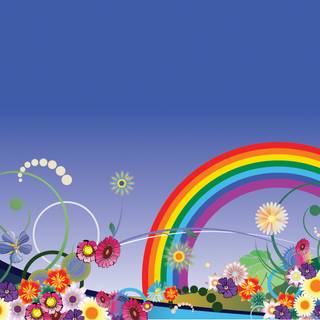 Spring rainbow sky wallpaper