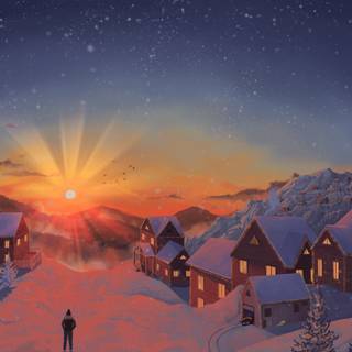 Winter cozy art wallpaper