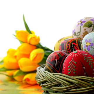 Yellow Easter aesthetic wallpaper