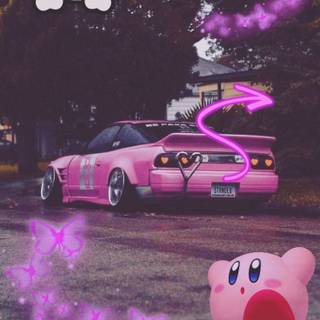 Pink JDM car wallpaper