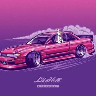 Pink JDM car wallpaper