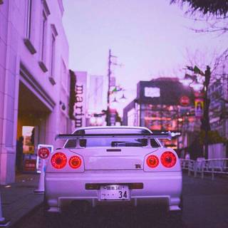 Pink JDM car wallpaper