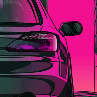 Pink JDM car wallpaper