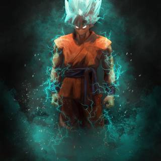 Neon Super Saiyan wallpaper