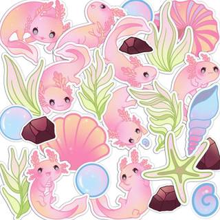 Axolotl spring wallpaper