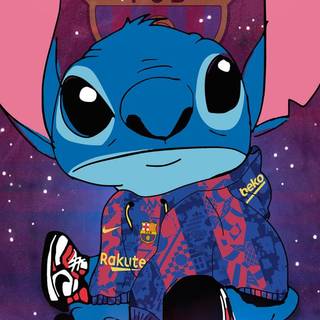 Stitch playing soccer wallpaper